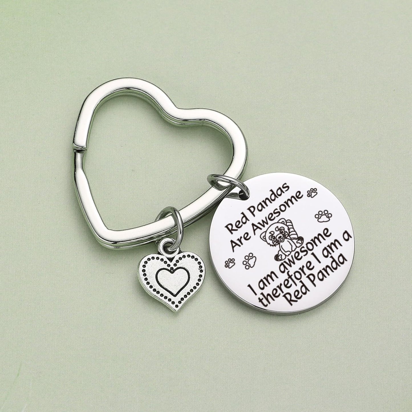 JIUSHUN Red Panda Gifts Red Panda Decor For Red Panda Lover Jewelry Red Panda Charm Gift Red Panda Inspirational Keychain Zookeeper Gift Red Panda Graduation Keychain