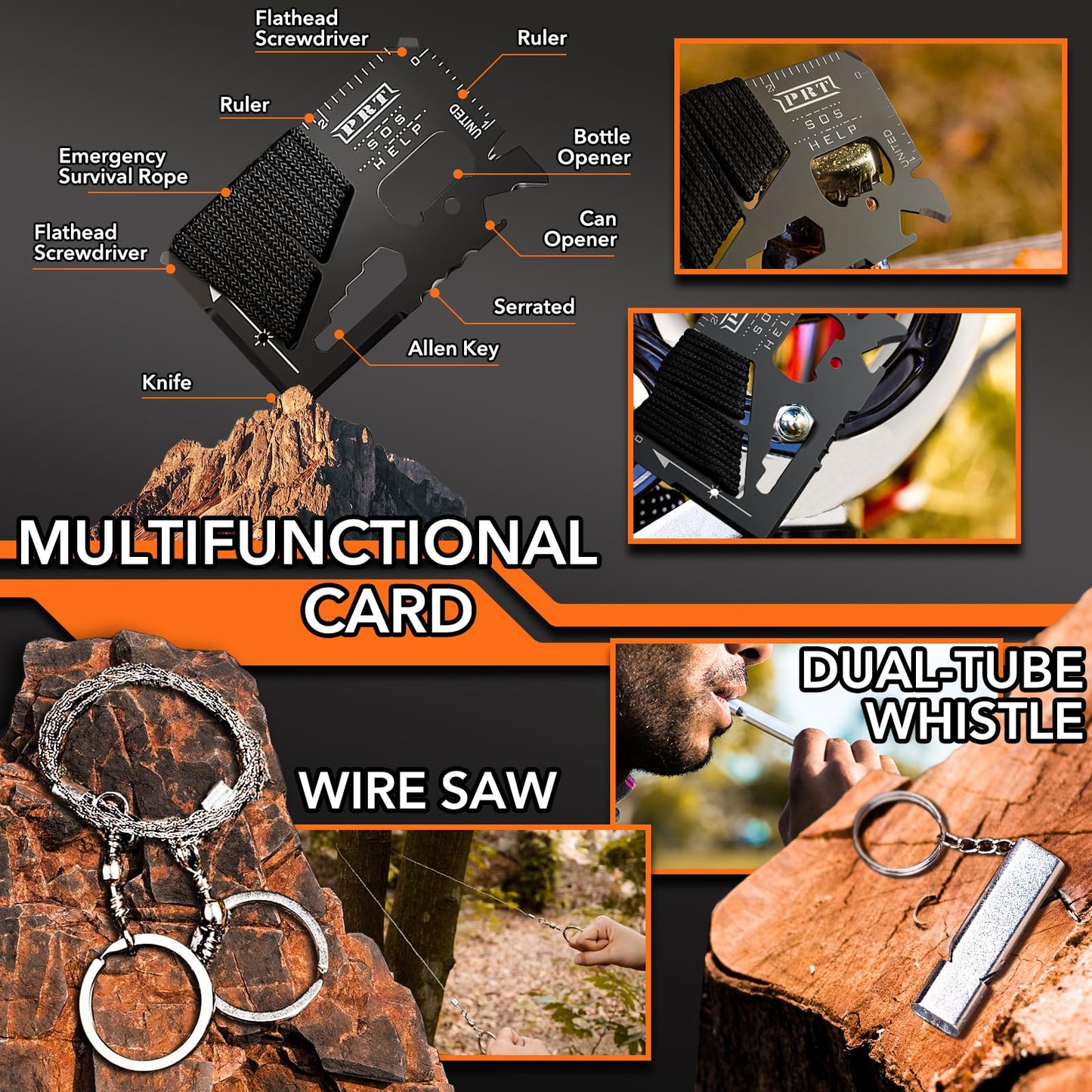 Dusor 21 in 1 Survival Kit Stocking Stuffers for Men, Mens Gift for Christmas 2025, Hunting Fishing Accessories Gifts, Camping Essentials Gifts for Men Who Have Everything, Survival Gear and Supplies