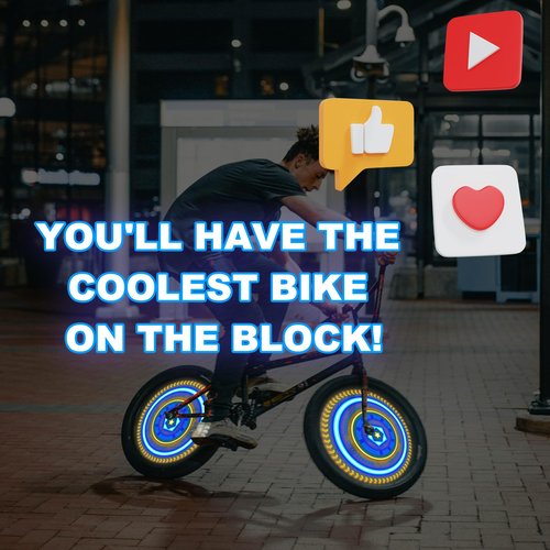 Bike Wheel Lights - LED Waterproof Bicycle Spoke Tire Light with 32-LED and 32pcs Changes Patterns Bicycle Rim Lights for Mountain Bike/Road Bikes/BMX Bike/Hybrid Bike