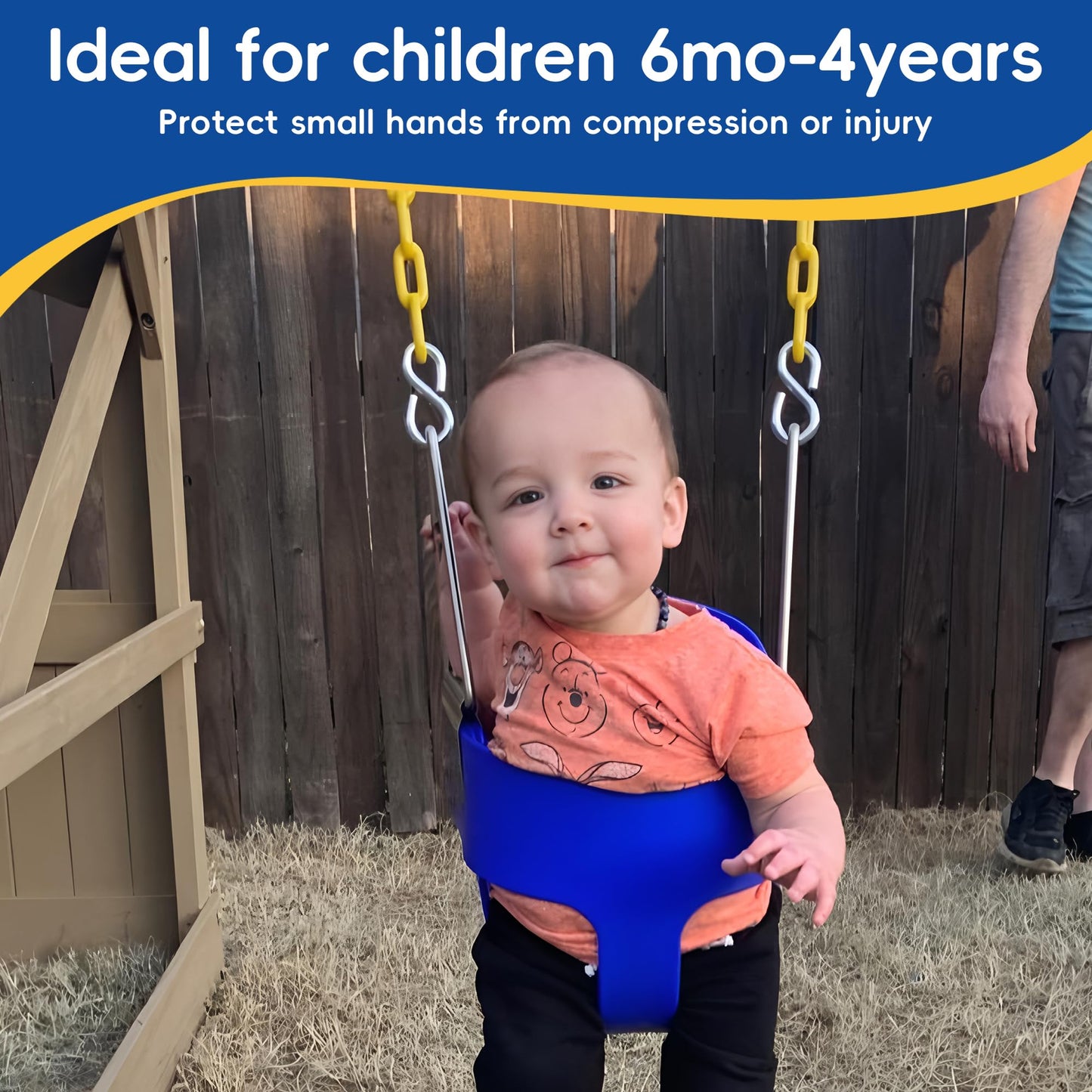 Take Me Away Toddler Swing - High Back Bucket Seat, Plastic-Coated Chains, Compatible with Swing Set Accessories