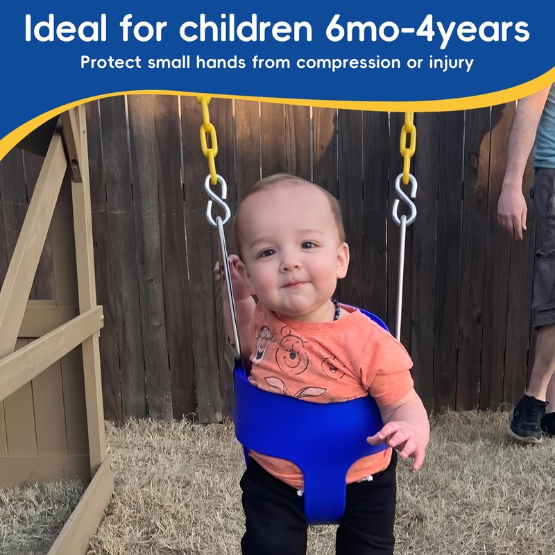 Take Me Away Toddler Swing - High Back Bucket Seat, Plastic-Coated Chains, Compatible with Swing Set Accessories