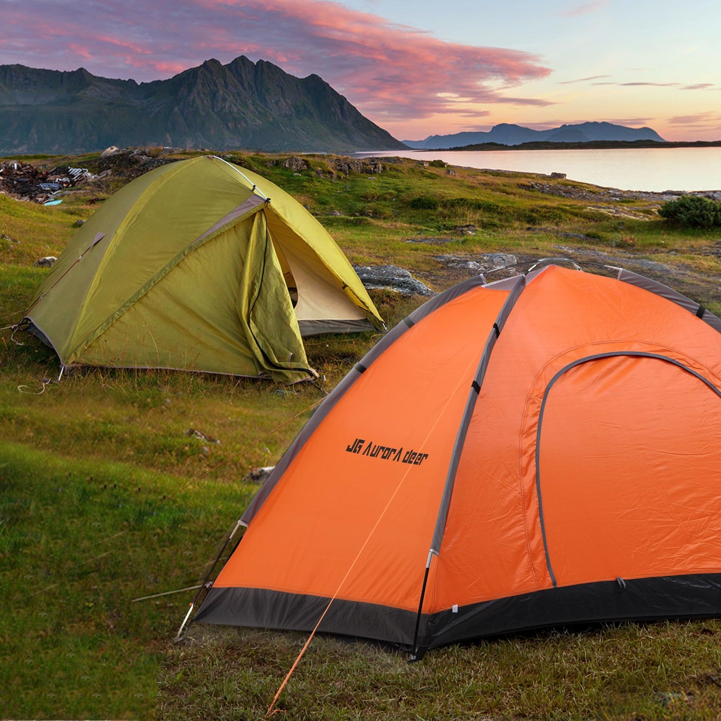 2 Person Camping Tent 4 Person Tents for Camping Windproof Tents for Camping Hiking Backpacking Traveling 2/3/4 Family People Tents for Camping Portable Tent with Carry Bag