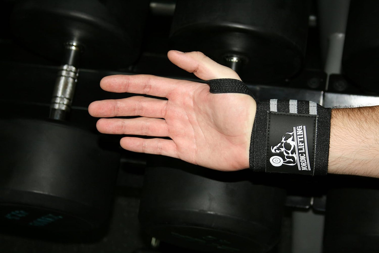 Nordic Lifting Wrist Wraps Super Heavy Duty (1 Pair/2 Wraps) 24" Support for Weight Lifting | Powerlifting | Gym | Cross Training- Weightlifting Thumb Loop - Men & Women