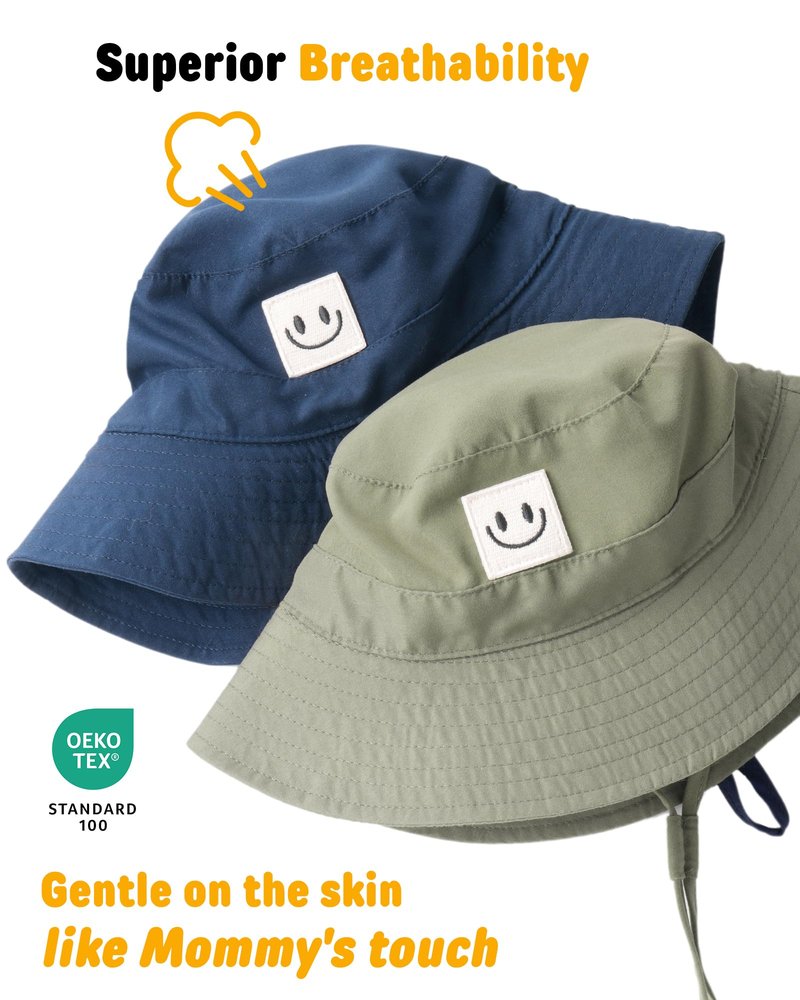 FURTALK Baby Sun Hat Smile Face Toddler Boys Girls Bucket Hat 0-5 Years Kids UPF 50+ Sun Protection Summer Hats