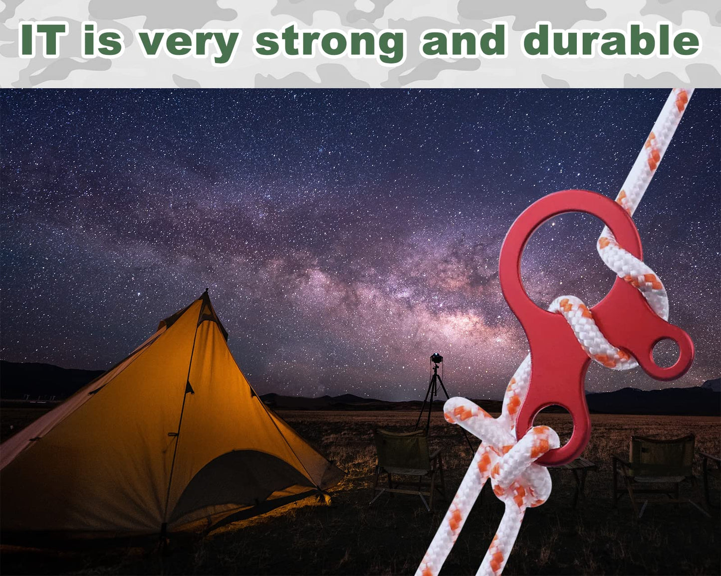 DS. DISTINCTIVE STYLE Aluminum Guyline Tensioner 20 Pieces Rope Tensioner for Outdoor Tent Camping Accessories