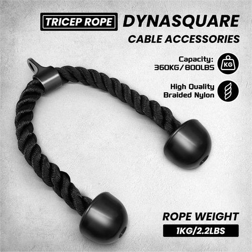 DYNASQUARE Cable Machine Attachments Set Combo, LAT Pulldown Attachments with Exercise Handles & Ankle Straps (Black)