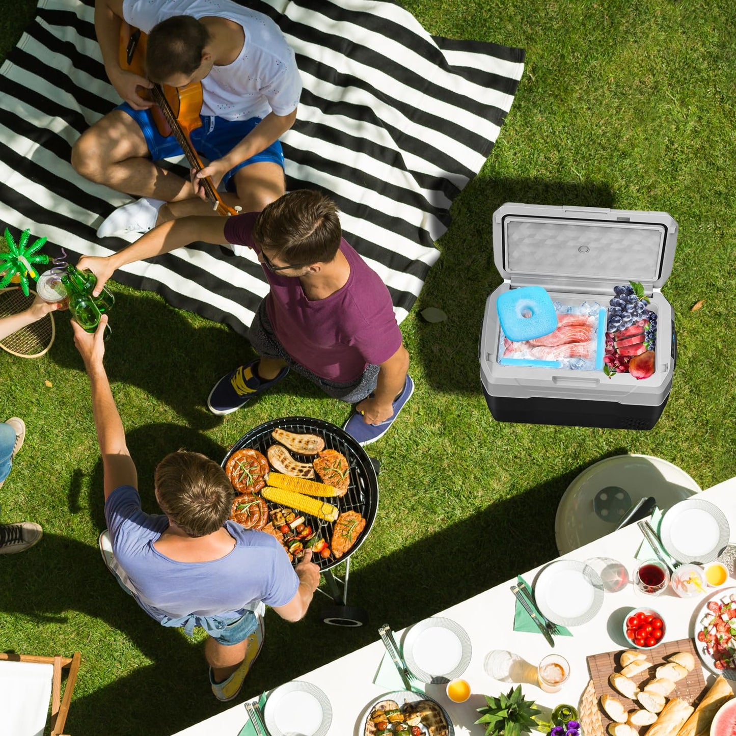 JMEXSUSS Ice Packs for Lunch Boxes & Coolers - 4 Packs Quick Freeze, Space-Saving, Reusable Ice Packs for Camping, Beach, Fishing, Picnic