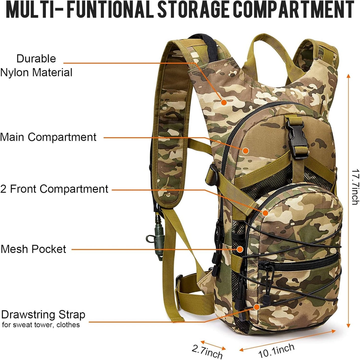 G4Free Hydration Pack Sports Runner Hydration Backpack with 3L Bladder for Running Hiking Cycling Biking