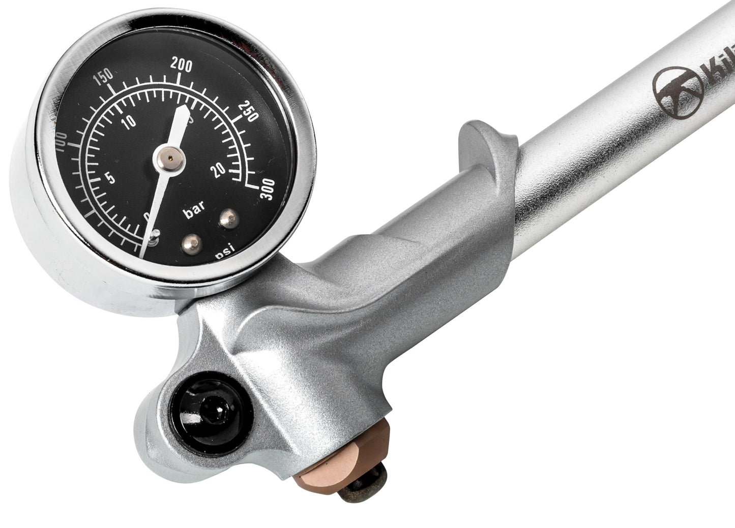 Kilimanjaro Bicycle Shock Pump with Aluminum Barrel and Shaft – Accurate Gauge for Suspension Forks and Rear Shocks – Durable Bike Repair Tool – 910550ECE
