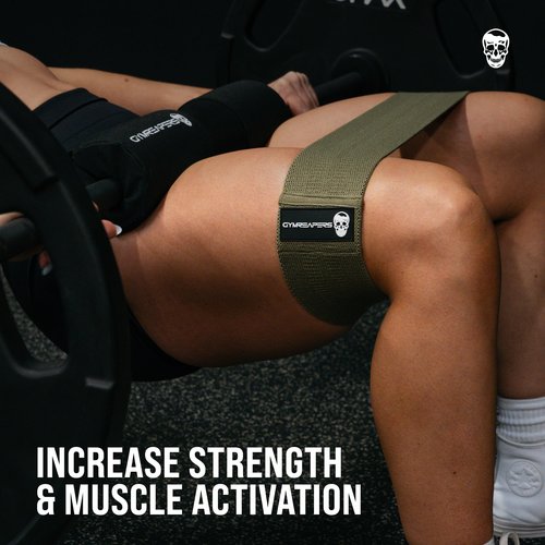 Gymreapers Hip Bands for Booty Workouts | Non Slip Fabric Band Set with 3 Levels - Resistance Bands for Legs & Hip - for Men & Women (Black)