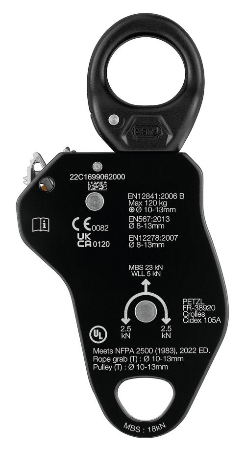 Petzl, Pro Traxion, High Efficiency Progress Capture Pulley with Swivel.