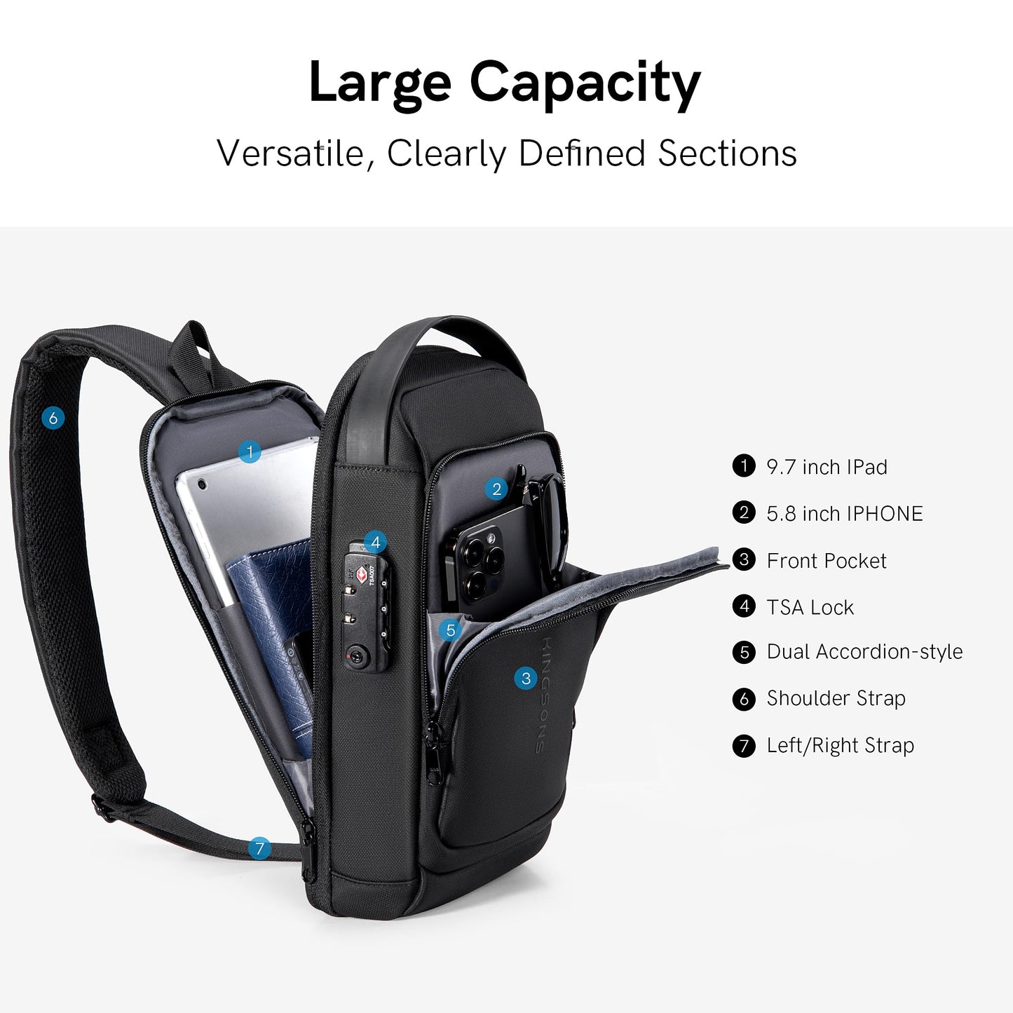 Kingsons Crossbody Bag for Men & Women Small Crossbody Casual Travel Tiny Sport Hiking Cycling Day Bag