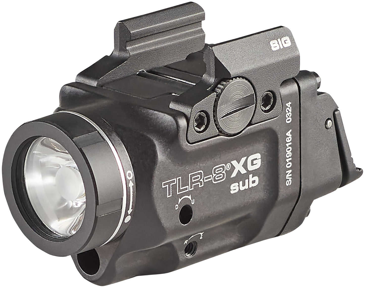 Streamlight 69437 TLR-8 X G sub 500-Lumen Rail-Mounted Tactical Weapon Light with Integrated Green Aiming Laser Exclusively for Sig Sauer P365/XL Closed Rail Systems Only, Black
