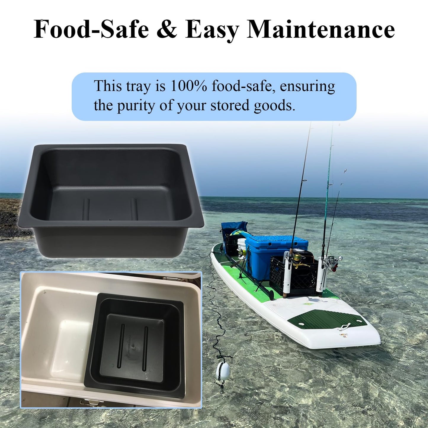 1 Pcs Dry Goods Tray & Storage Basket Compatible with The Yeti Tundra 50 & 65 QT Coolers| BPA-Free Tough Plastic | Specially Designed, Durable, Food-Safe | Storage Tray for Utensils, Dry Goods