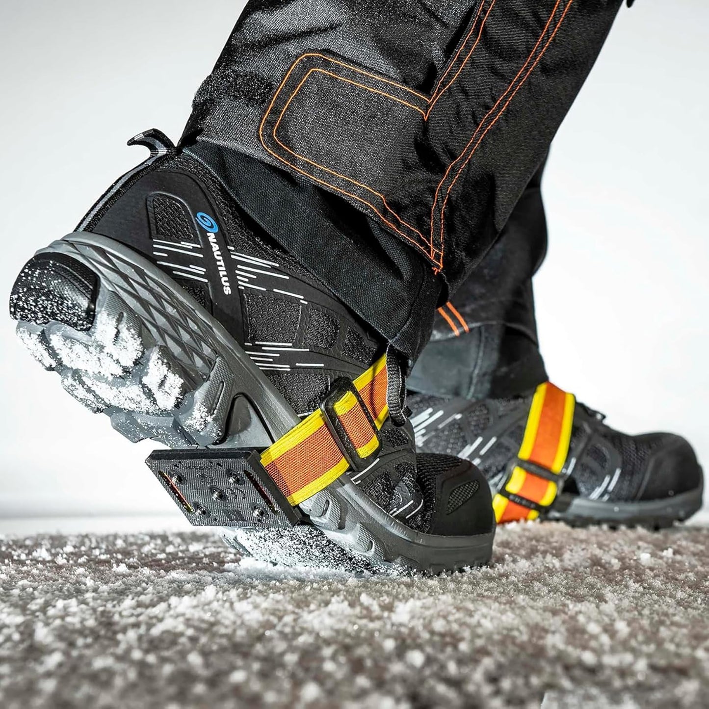 K1 Mid-Sole Ice Cleats for Men & Women - Rotatable Traction Aids For Winter Snow - Hi Vis - Low Profile