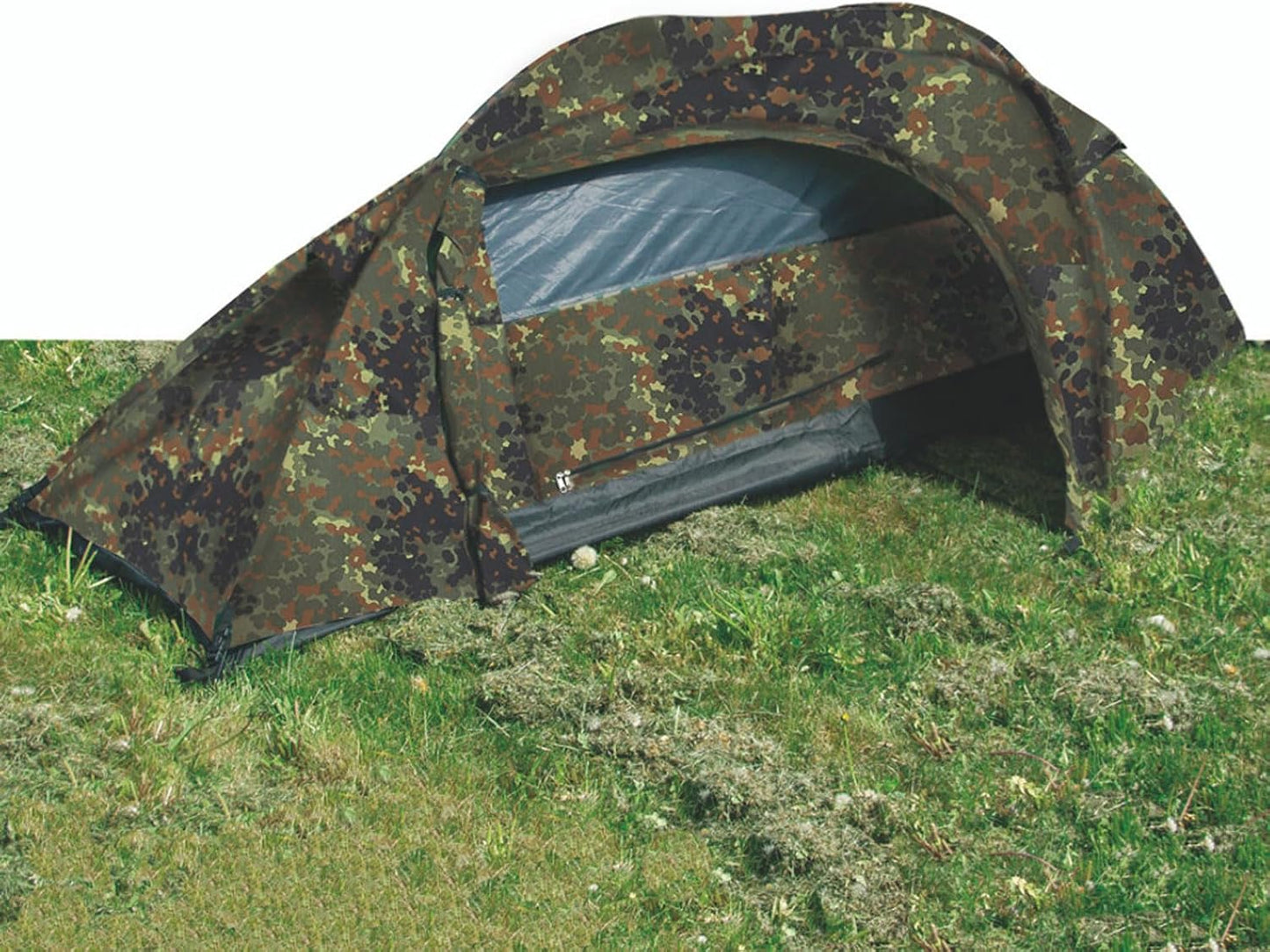 Mil-Tec Recom 1-Person Compact Lightweight Durable Weatherproof Wind & Storm-Resistant Easy-to-Install Tactical Outdoor Hiking Camping Tent with Zipper Entrance & Mosquito Net