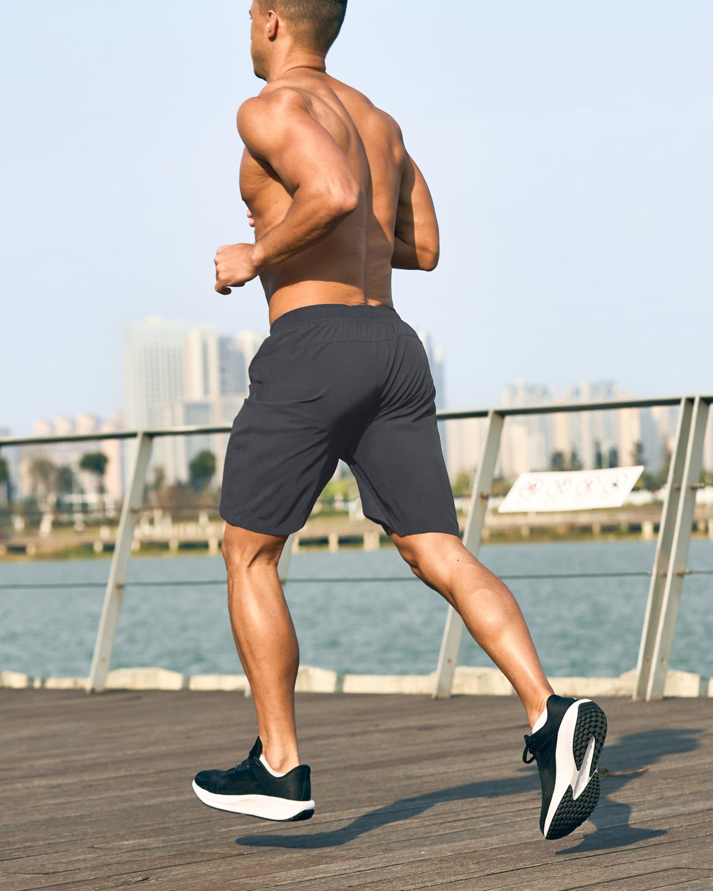 G Gradual Men's Athletic Running Shorts with Zipper Pockets Quick Dry 7"/ 5"/ 9" Workout Gym Shorts for Basketball Hiking(Dark Grey,9XXL)