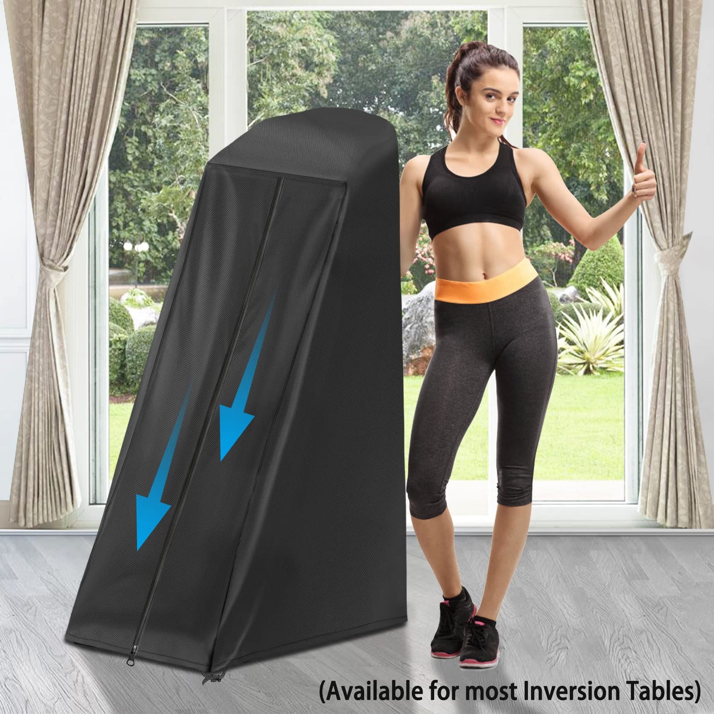 Iceberg Elf Inversion Table Cover - Dustproof And Waterproof Inversion Equipment Protection Covers (47" L X 28.3" W X 63" H, Black) - Keep Your Inversion Table Safe From Dirt And Scratches