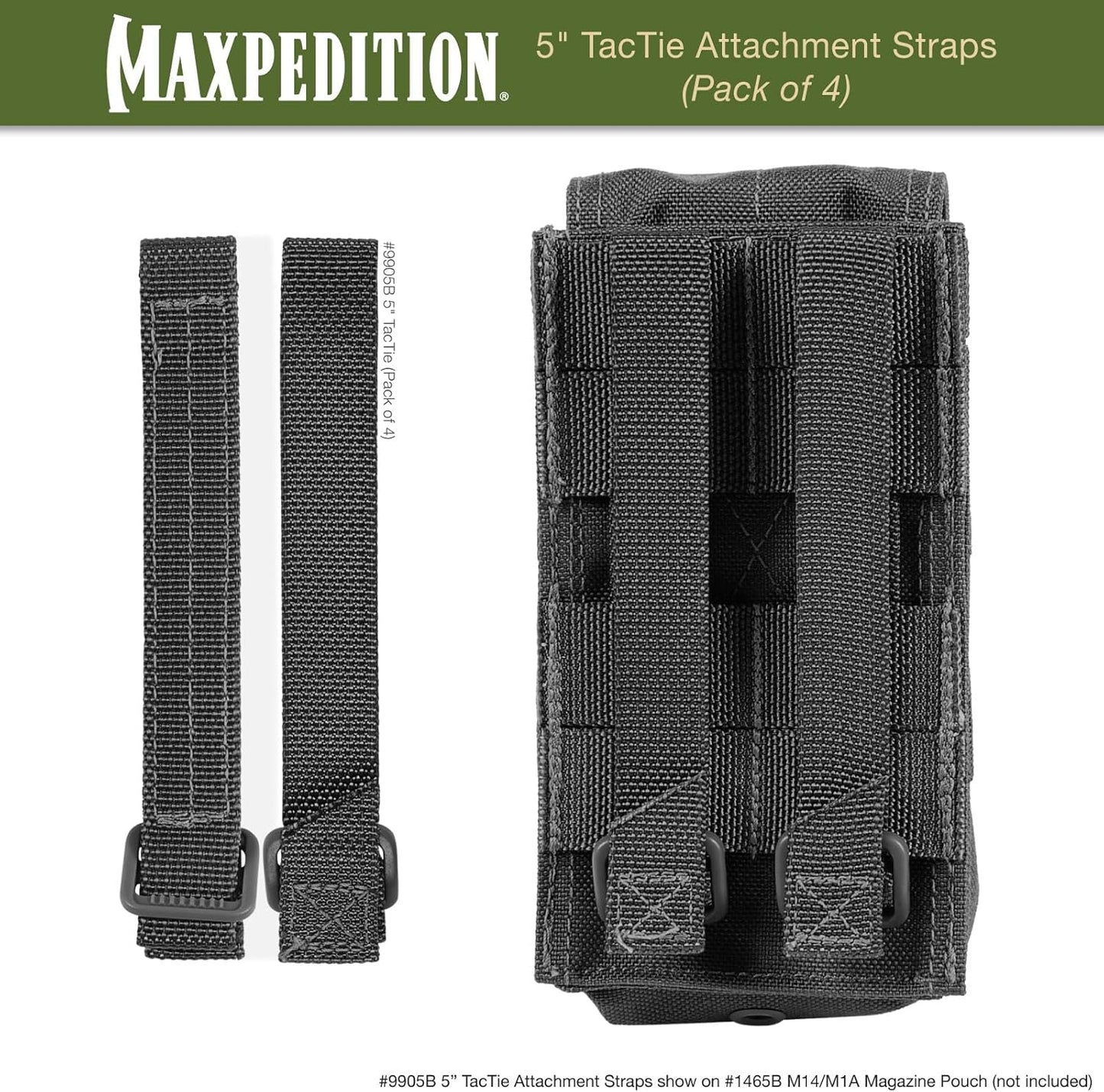 Maxpedition 5-Inch TacTile - Pack Of 4 (Black)