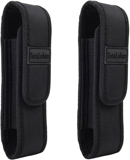 2pcs Tactical Flashlight Pouch Holster Belt Clip for 5"-7" Flash Light