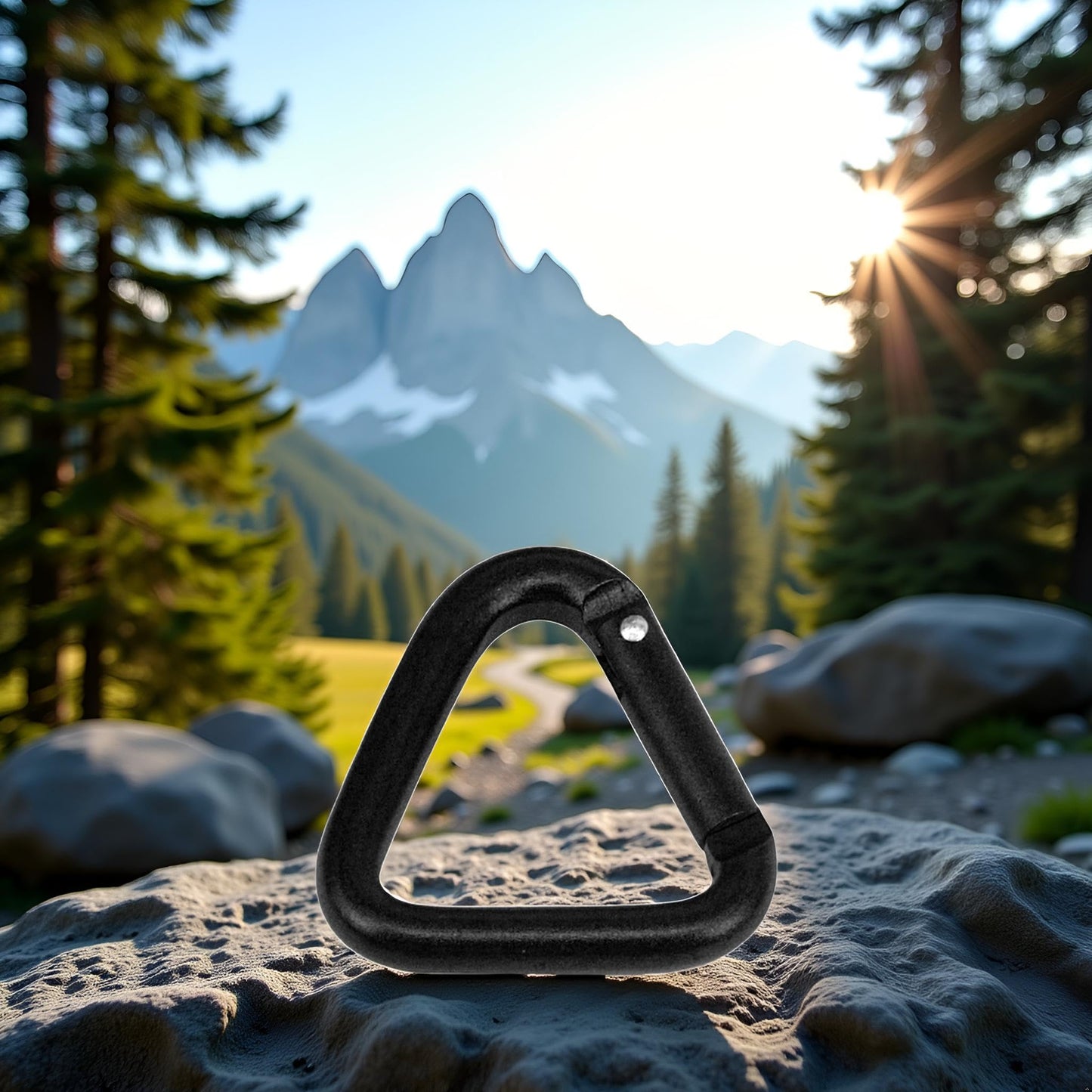 Carabiner Clip Auto Locking Storage Corrosion-Resistant Wear-Resistant Hiking Triangle Carabiner Buckle Compatible with Outdoor for Camping, Hiking, Hammocks, Dog Leash, D Shaped Small for Keychains