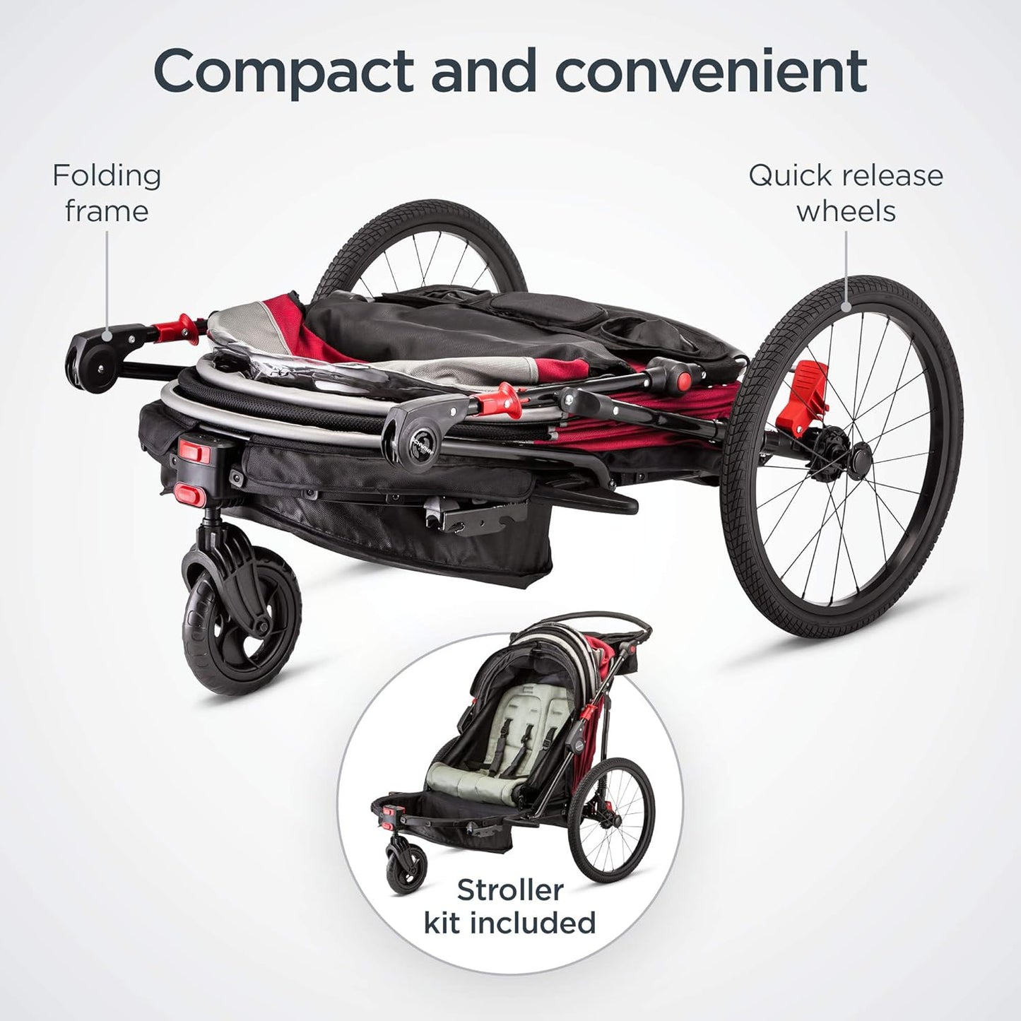 Schwinn Trailblazer Plus, Trailblazer, Joyrider or Echo Kids Bike Trailer, Single or Double Seat, Universal Coupler, Folding Frame, Quick-Release Wheels, Canopy, Schwinn Bike Trailer for Kids
