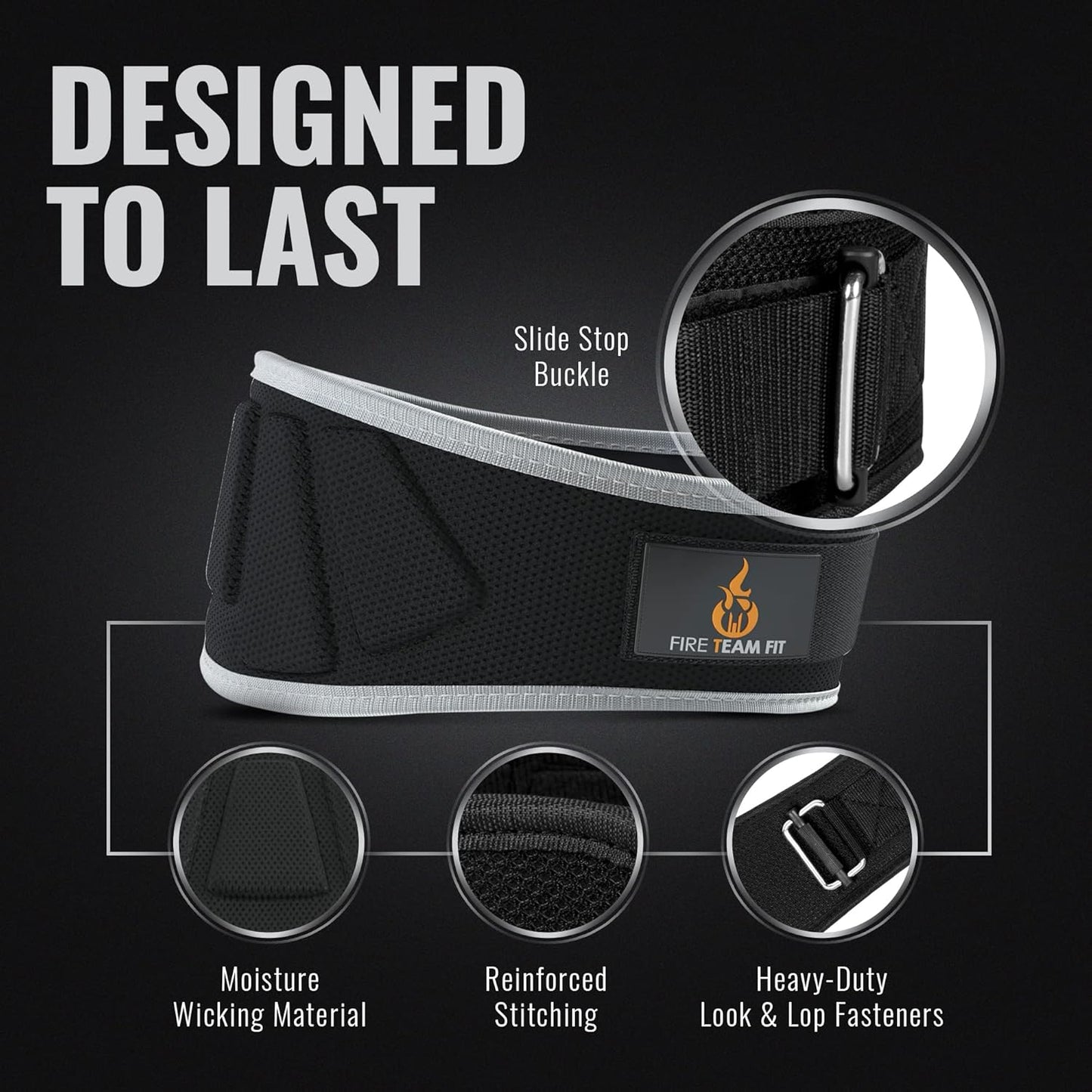 Weight Lifting Belt for Men and Women, 6 Inch, Bodybuilding & Fitness Back Support for Cross Training Workout, Squats, Lunges