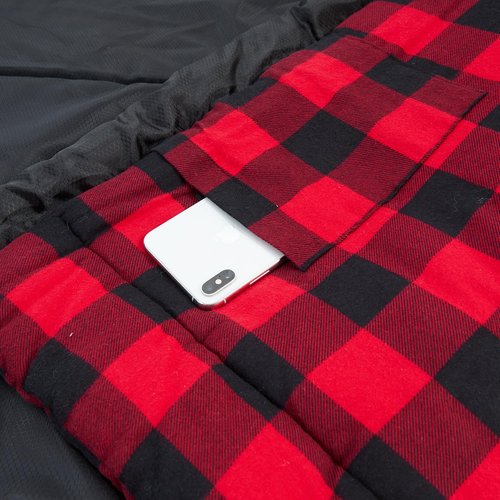 PO PO BEAR Zero Degree Sleeping Bag for Adults 100% Cotton Flannel Tall and Big (Black, 84" x 40" Left Zip)