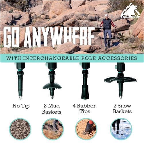 axGear Carbon Fiber Trekking Pole Adjustable Hiking Stick Collapsible Walking Cane Black