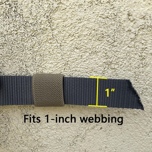 XTACER 16PCS Elastic Belt Retainer, Ring Loop Keeper (Khaki, Fits 1 inch (25mm) webbing)