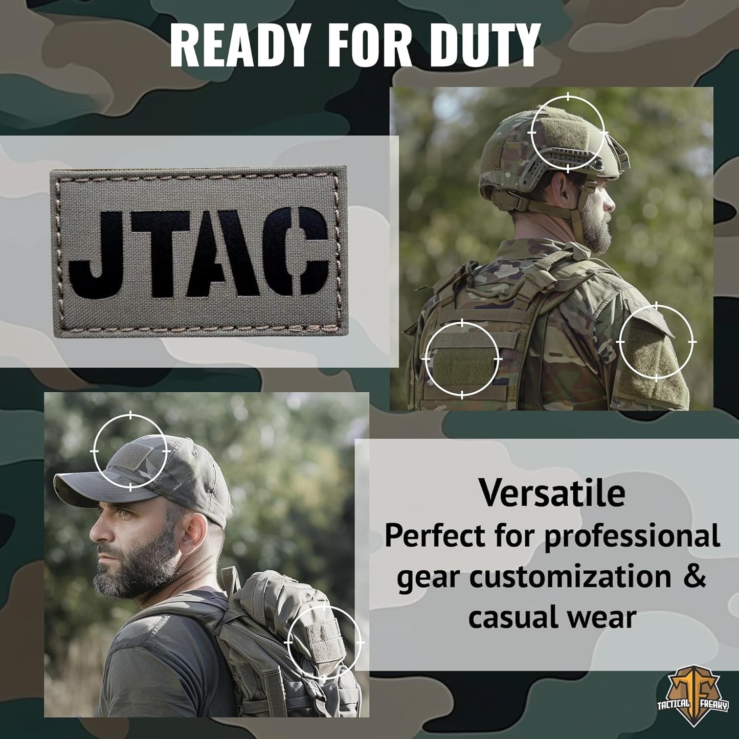 JTAC IR Patch Joint Terminal Attack Controller Air Support FAC Infrared 3.5x2 Tactical Morale Patch Hook Backing Multicam