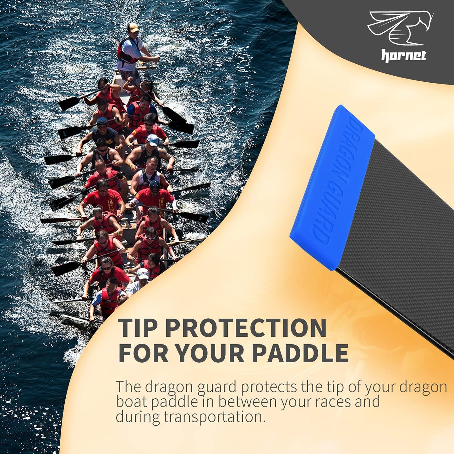 Dragon Guard Tip Protector for Dragon Boat Paddles (blue)