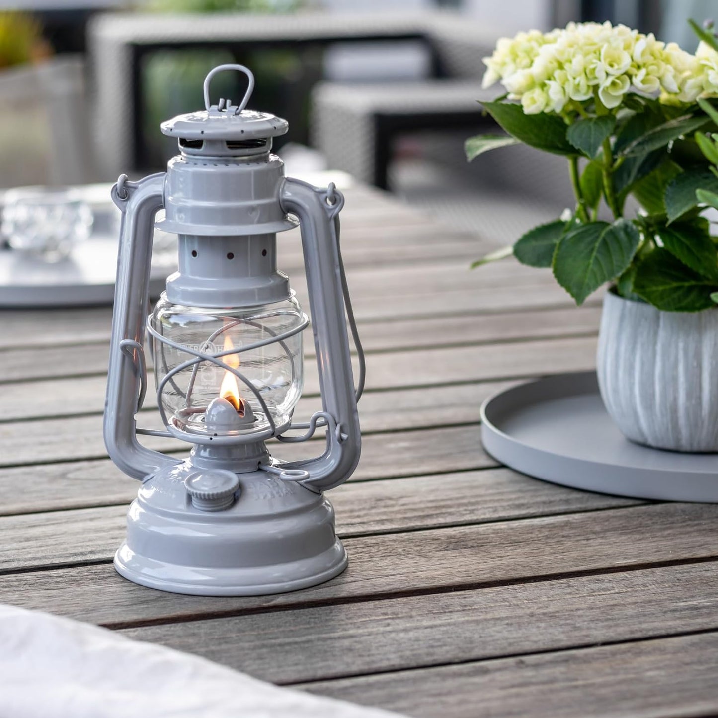 Outdoor Kerosene Fuel Lantern, German Made Weather Resistant Baby Special 276 Galvanized Hurricane Lamp for Camping or Patio, 10 Inches, Bronze
