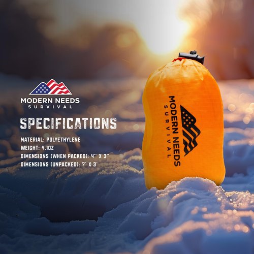 MODERN NEEDS Emergency Sleeping Bag – Thermal Blanket & Bivy Sack | Waterproof, Windproof, Tear-Resistant Shelter Emergency Blanket for Outdoor Use