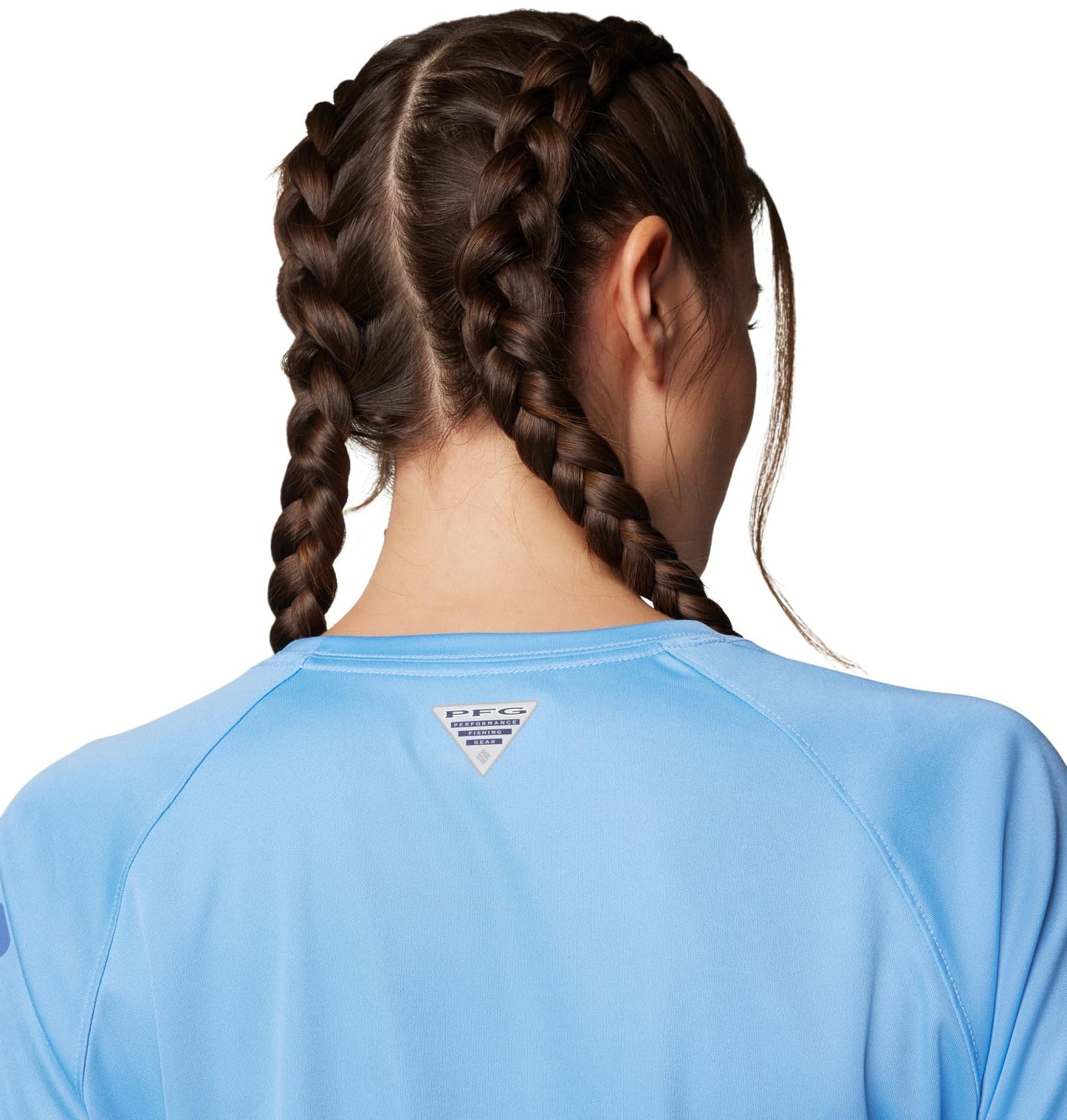 Columbia Women's Tidal Tee II Long Sleeve, White Cap/Bluebell Logo, 2X