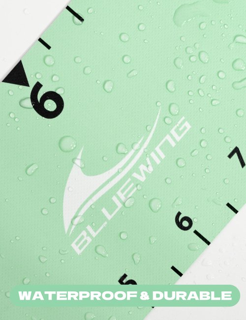 BLUEWING 60"" Fishing Ruler Portable Roll Up Fishing Ruler Folding Fish Measuring Tape with Bump Board Waterproof Fishing Measurement Tool, Green - 60in