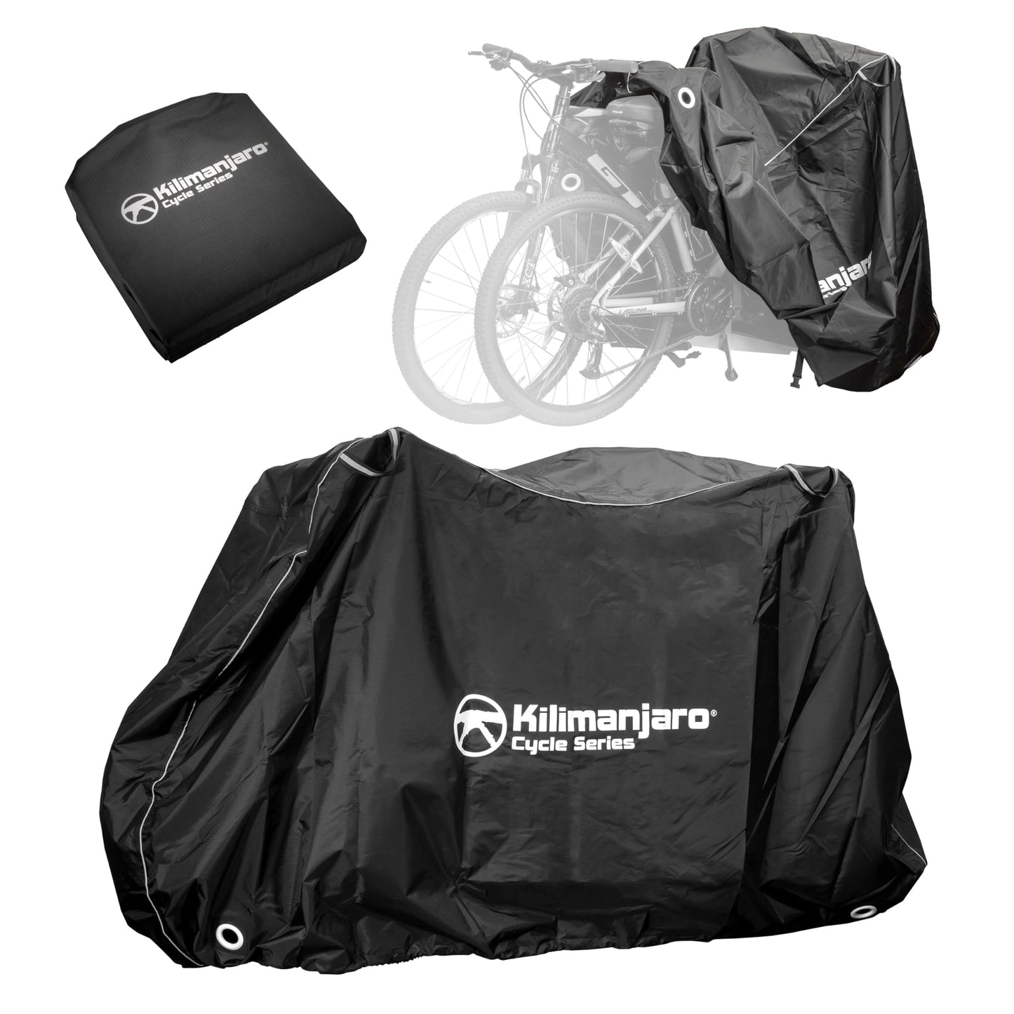 Kilimanjaro Bicycle Cover for 2 Bikes – Heavy Duty Ripstop Outdoor Bike Storage with UV Protection, Dual Lock Positions, Drawstrings & Buckles – Includes Storage Bag – 910536ECE