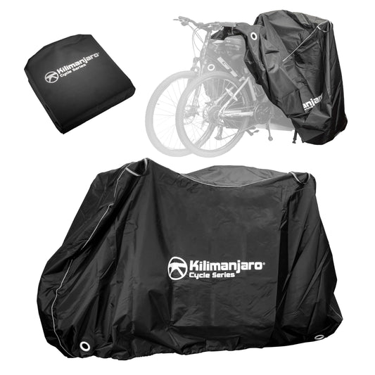 Kilimanjaro Bicycle Cover for 2 Bikes – Heavy Duty Ripstop Outdoor Bike Storage with UV Protection, Dual Lock Positions, Drawstrings & Buckles – Includes Storage Bag – 910536ECE
