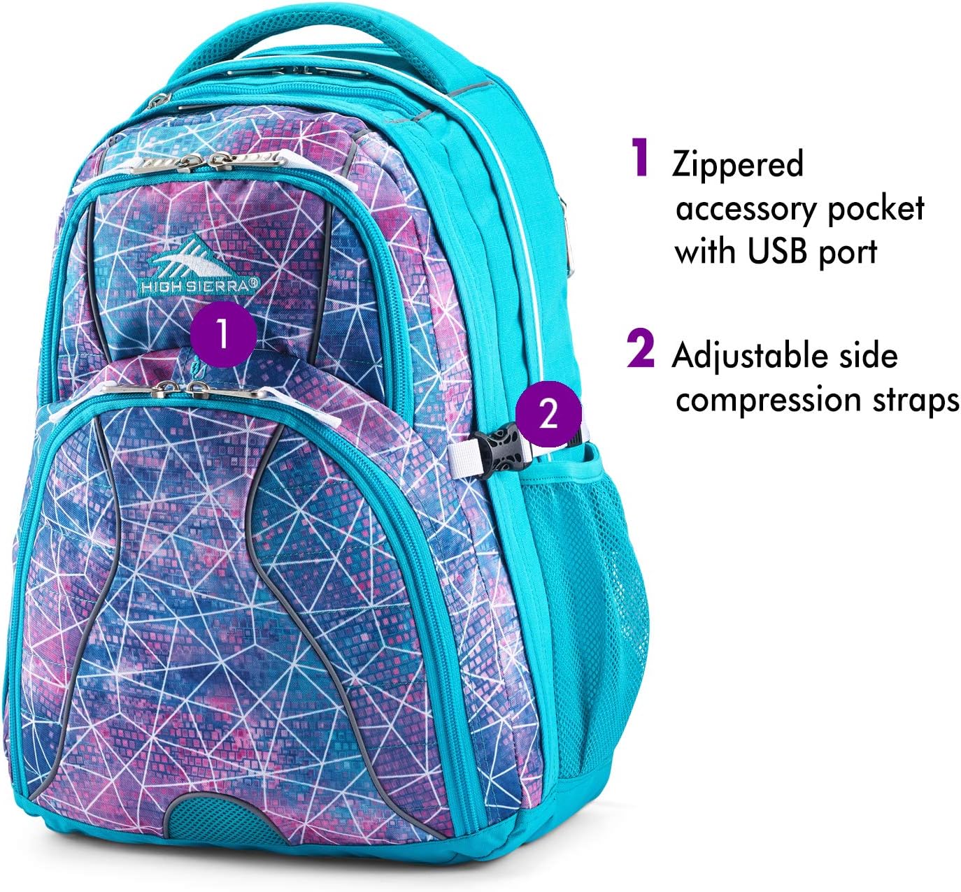 High Sierra Swerve Laptop Backpack, Crimson/Black, One Size