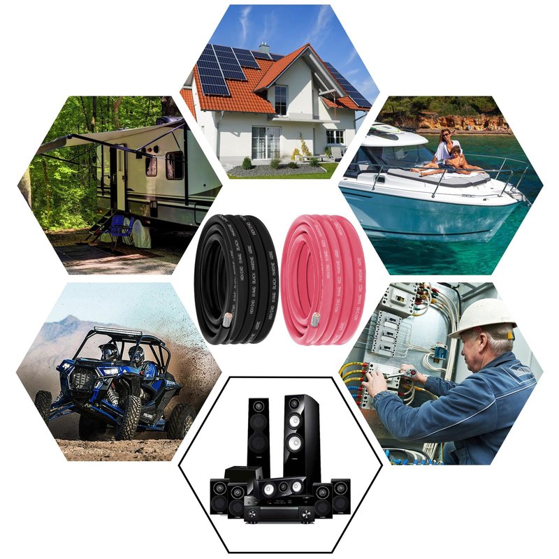 Marine Wire 8 Gauge Marine Grade Wire Include 8 AWG 30FT Red & 30FT Black,8 AWG Tinned Copper Boat Cable for Boat Speaker Automotive Battery Lighting Outdoor RV Camper Trailer