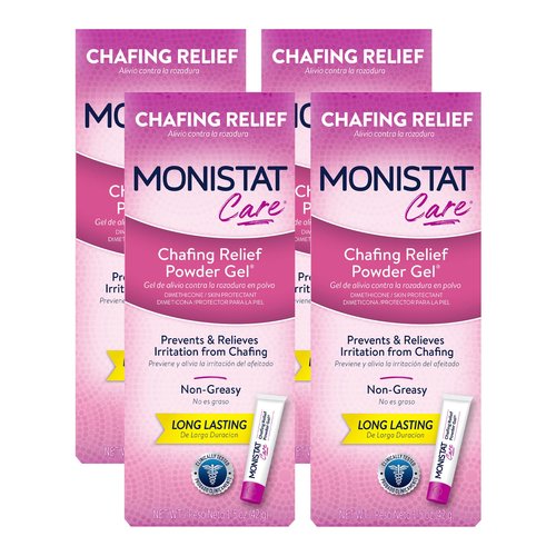 Monistat Chafing Relief Gel 4 Pack 1.5 Oz & 1 Pack 1.5 Oz Anti-Chafe Protection