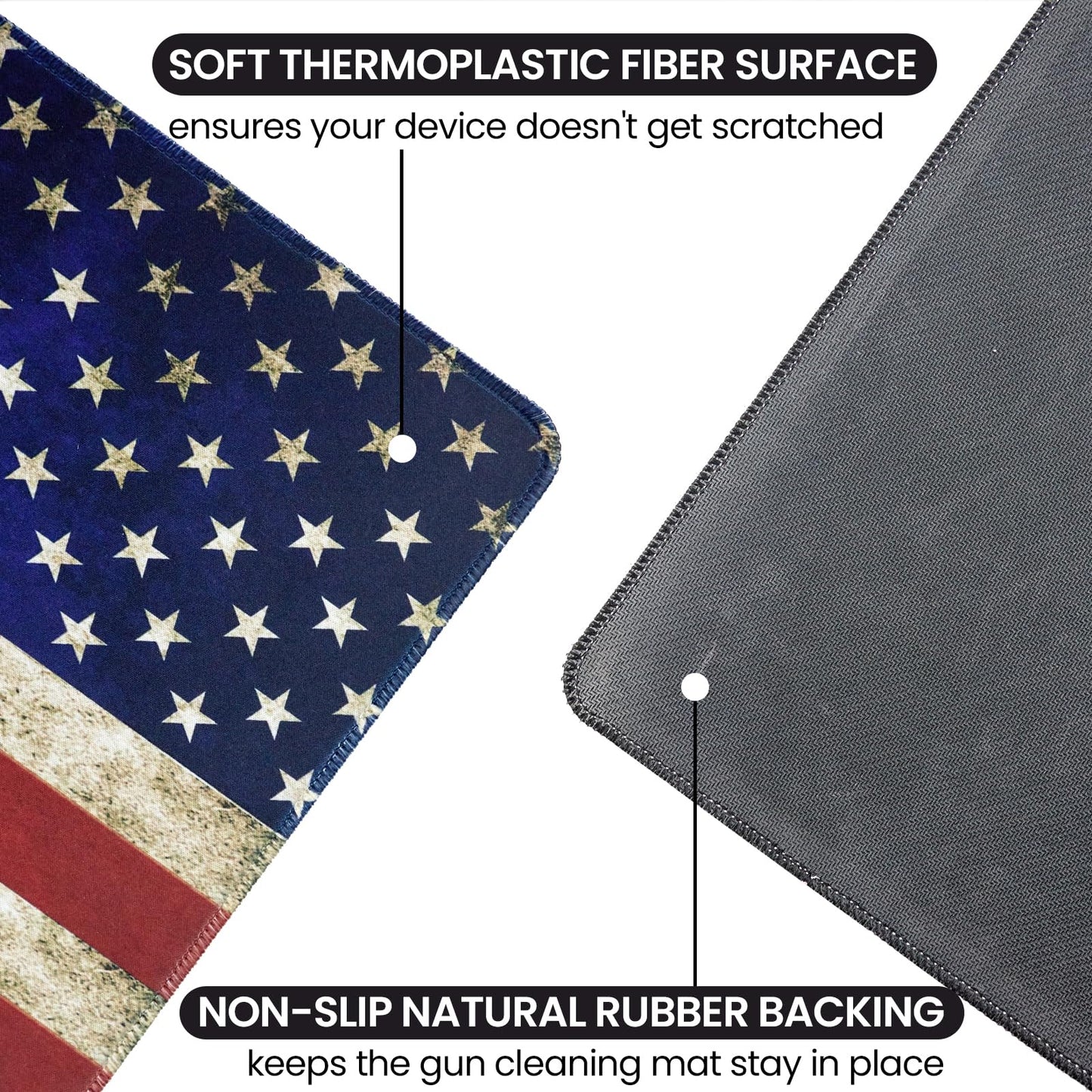 24"x12" Thick Gun Cleaning Mat with 200PCS 6" Swabs, Gun Mat - for Firearm Cleaning and Maintenance - Waterproof, Oil-Resistant, Non-Slip and Durable