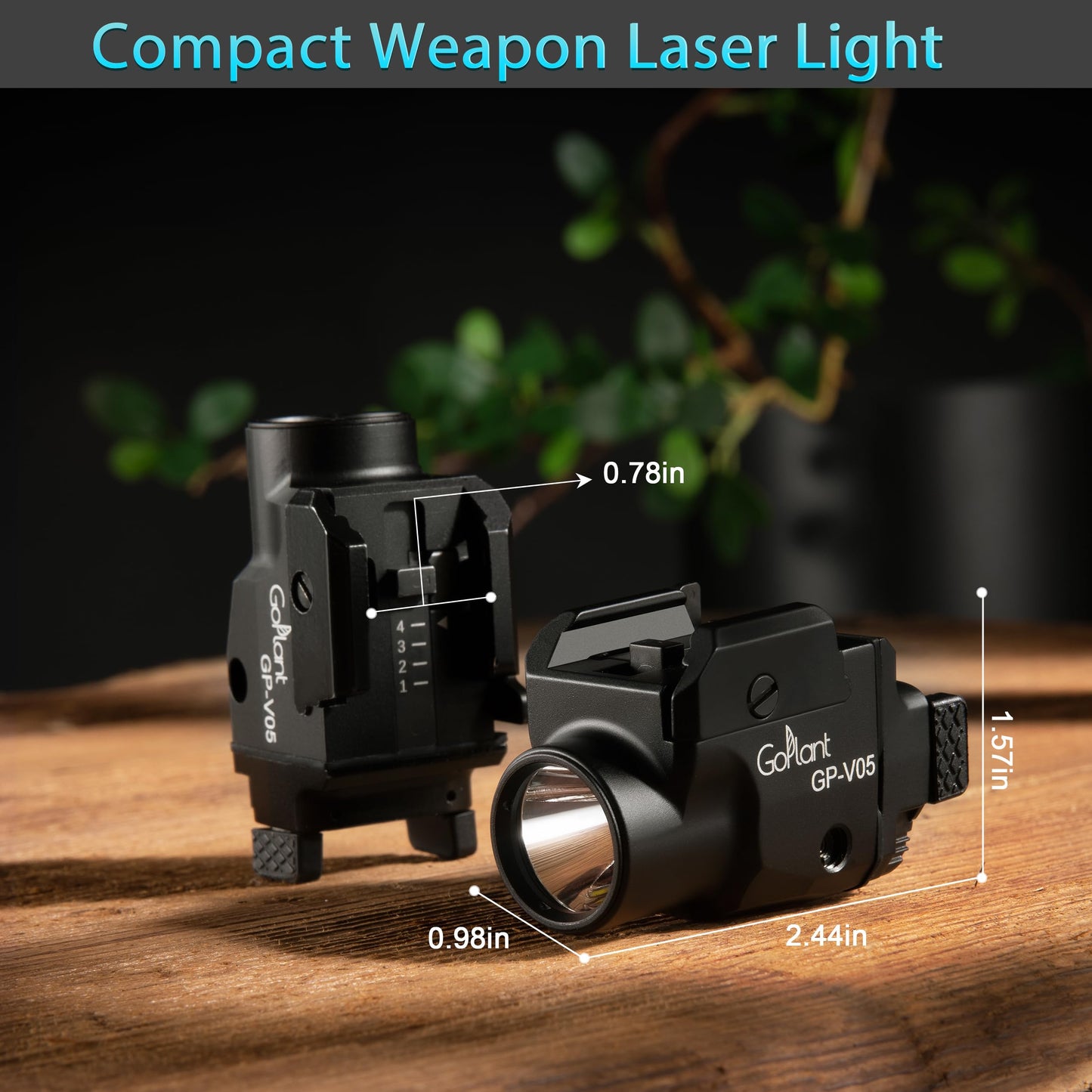 1500 Lumens Aircraft-Grade Aluminum Compact Pistol Flashlight, Picatinny Flashlights Laser Weapon Light, Subcompact Tactical Pistol Lights,Green Laser Light Combo for Handgun, Rechargeable Gun Light