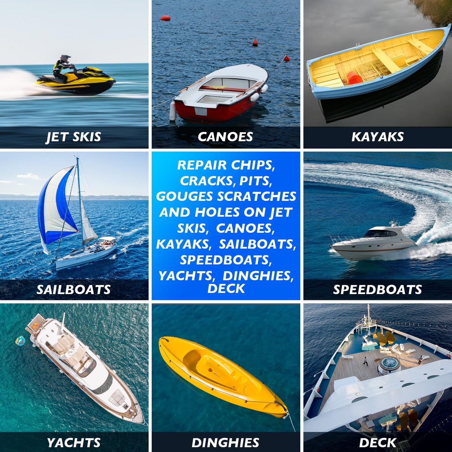 Gel Coat Repair Kit for Boats(Color Match), Marine Fiberglass Repair Kit, Fiberglass Boat Repair Kit,Premium Marine Gelcoat Epoxy Filler,Repair Chips Cracks Pits Holes for Gelcoat Fiberglass Porcelain