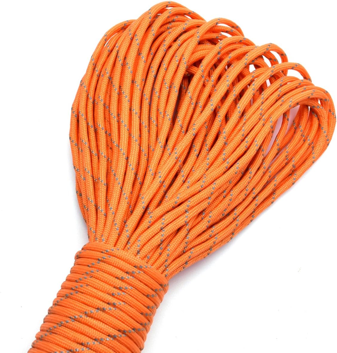 100FT Reflective Paracord 7 Core Parachute Cord (10# Olive Green)