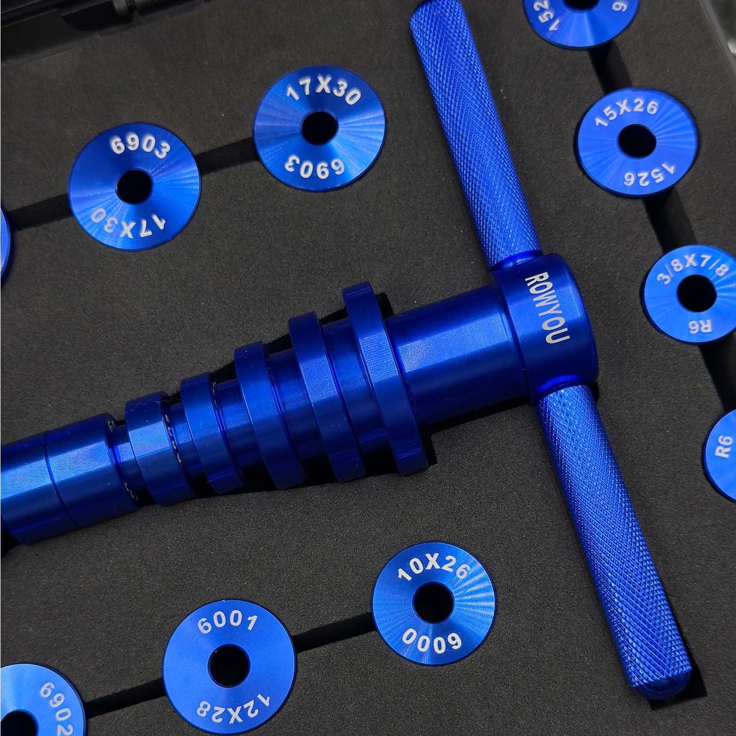Bike Bearing Press Kit, ROWYOU Bicycle Bearing Press Set Include 35 Bearing Adapters & Bike Headset Press Tool & Carry Case, Heavy Duty Bike tool for Wheels/Hub BB Axis Turning Point Tool