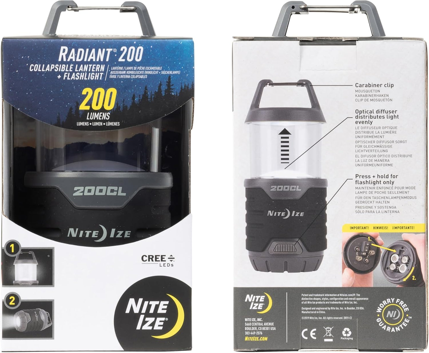 Nite Ize Radiant 400 Lantern, Radiant 400 Lumen Lantern for Camping Or Emergency Preparedness, Black