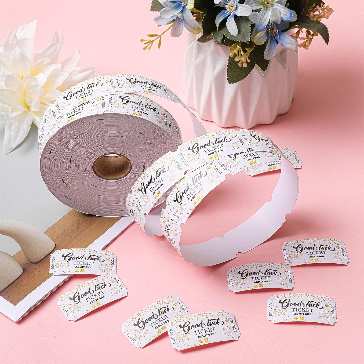 1000 Pcs Drink Ticket Single Raffle Tickets Roll Cocktail Design Free Drink Ticket for Events Wedding Work Formal Parties Leisure Class Reward