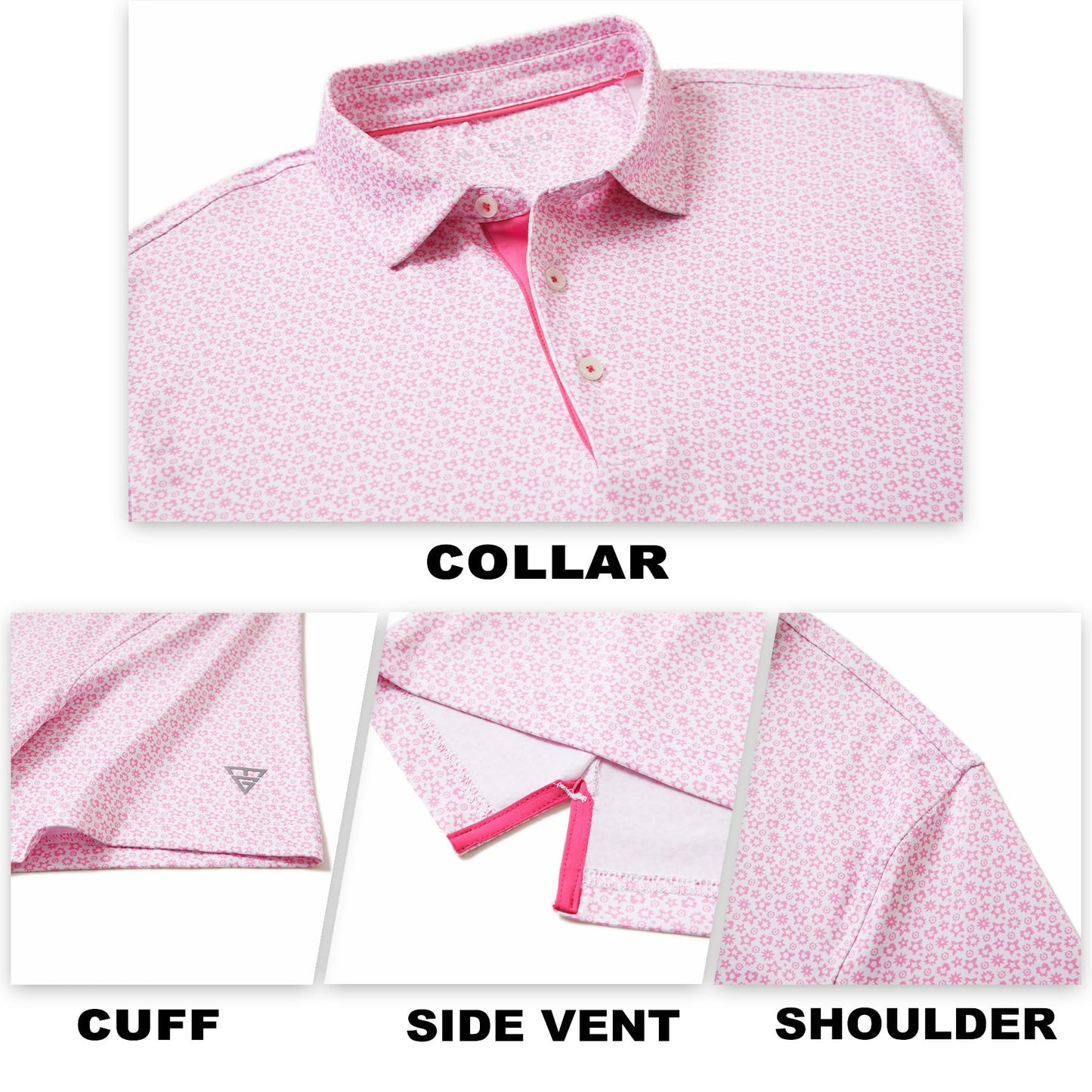 M MAELREG Mens Golf Shirt Short Sleeve Dry Fit Print Moisture Wicking Performance Patterns Collared Polo Shirt