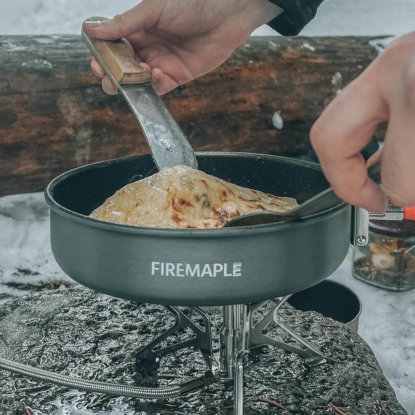 Fire-Maple Feast 4 Piece Camping Cookware Cookware Cookware Kit Outdoor Cookware Set with Pots, Kettle, Saucepans and Spatula for Hiking Fishing Picnic